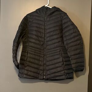 Lands End Black Hooded Packable Puffer Jacket